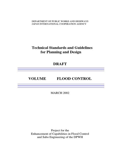 TECHNICAL STANDARDS AND GUIDELINES FOR PLANNING OF FLOOD.